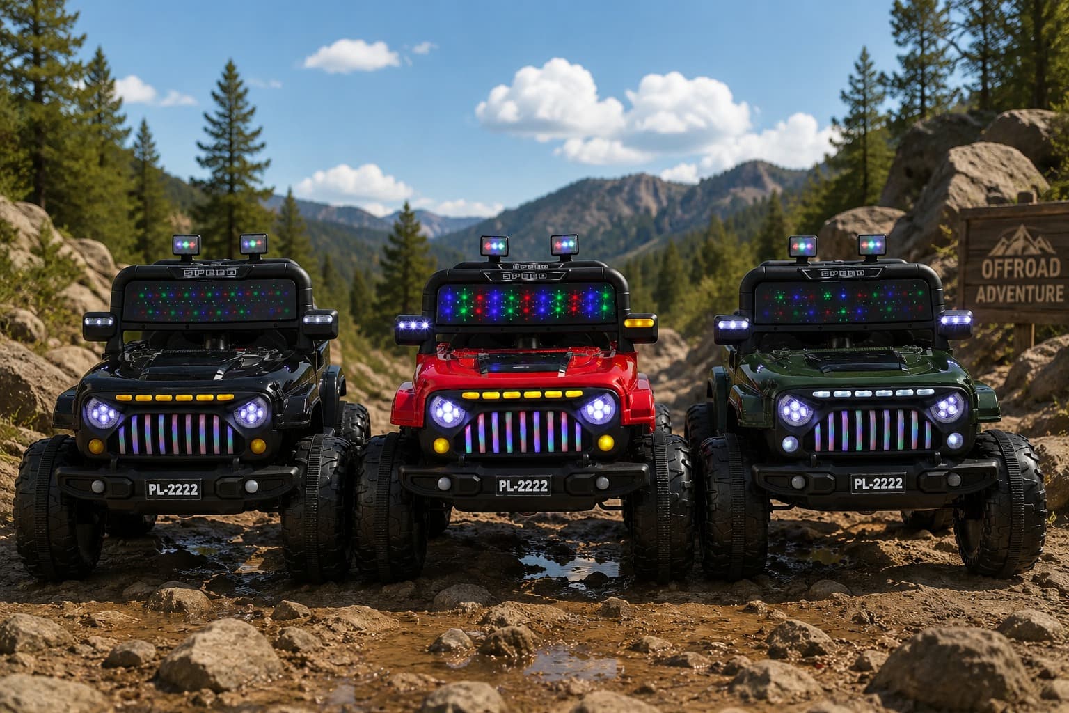 Multicolor ride-on car